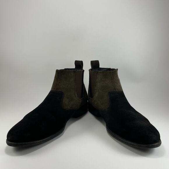 Bruno Magli Zipolo Two Tone Suede Pull On Ankle Boots Size Mens Size 9 M Buckle - Picture 9 of 11